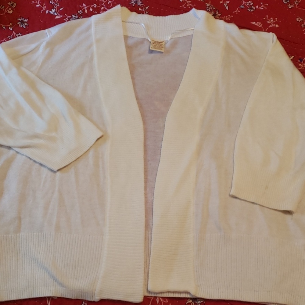 White faded glory sweater